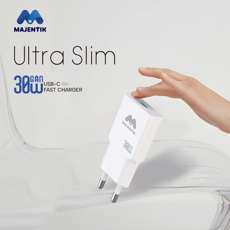 Majentik MC-008 Ultra Slim 30W GaN USB-C Fast Charger – Compact PPS Wall Charger