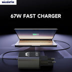 Majentik MC-007 67W GaN Fast Charger – Compact Wall Charger with Power Delivery