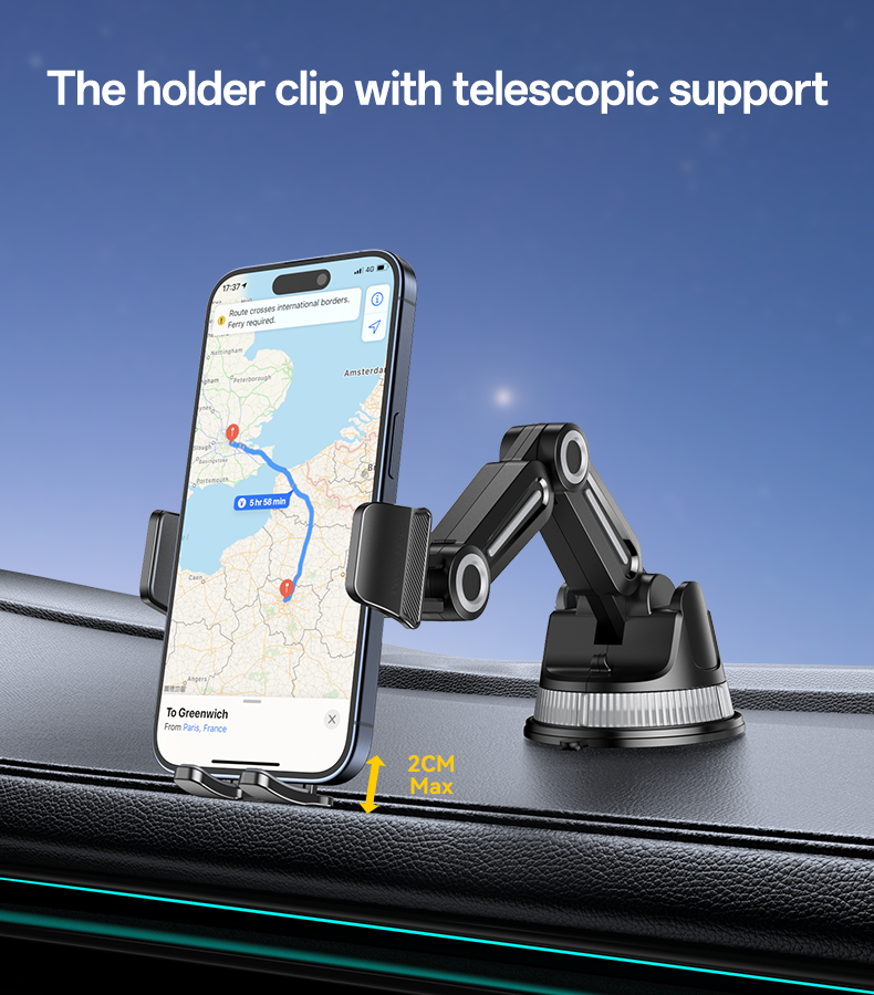 Yesido C275 Truck Phone Mount - 1260° Adjustable Long Arm & Anti-Shake