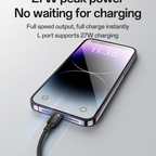 Yesido CA136L 2-in-1 27W USB-C to Lightning & Apple Watch Magnetic Charging Cable – Premium Braided Nylon Armor