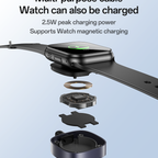 Yesido CA136L 2-in-1 27W USB-C to Lightning & Apple Watch Magnetic Charging Cable – Premium Braided Nylon Armor