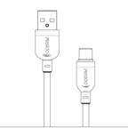 Yesido CA131C 18W Short USB-A to USB-C Fast Charging Cable – 30cm Braided Nylon & Aluminum Alloy Connectors (3A)