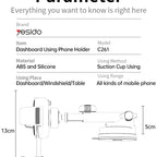 Yesido C261 Car Phone Holder - Flexible Telescopic Arm & Strong Suction Base