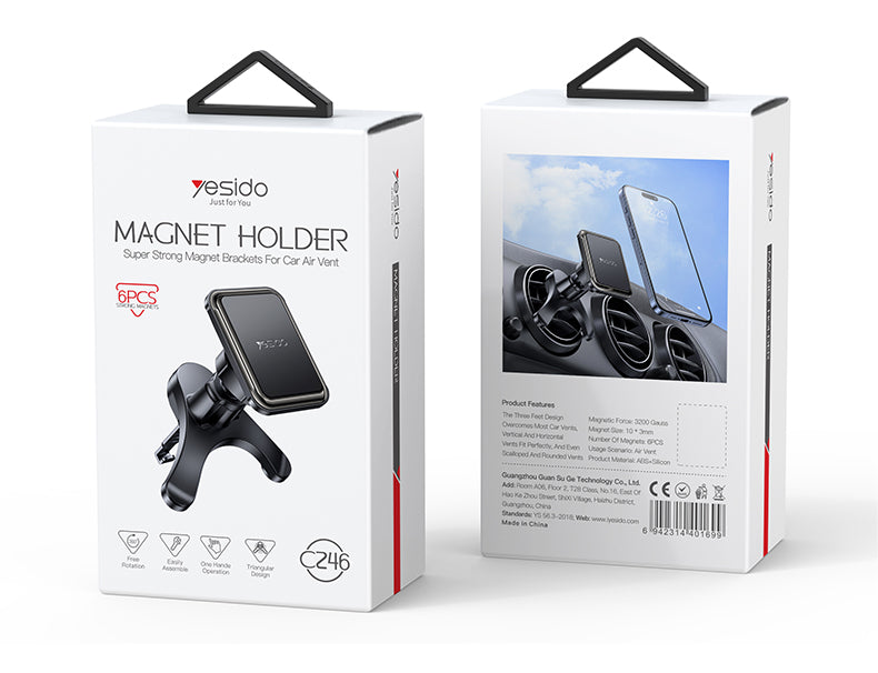 Yesido C246 Magnetic Car Holder - Upgraded Air Vent Clip & 360° Rotation