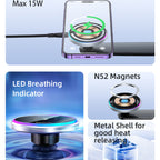 Yesido C292 Magnetic Wireless Car Charger - 15W Power & Ultra Stability