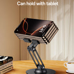 Yesido C300 360° Rotating Aluminum Desktop Stand - Foldable & Adjustable for Phones & Tablets