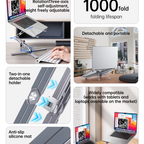 YESIDO LP09 Aluminum Laptop Stand Height Adjustable Foldable Notebook