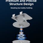 Yesido C293 Aluminum Desktop Stand - 360° Rotating & Foldable for Tablets