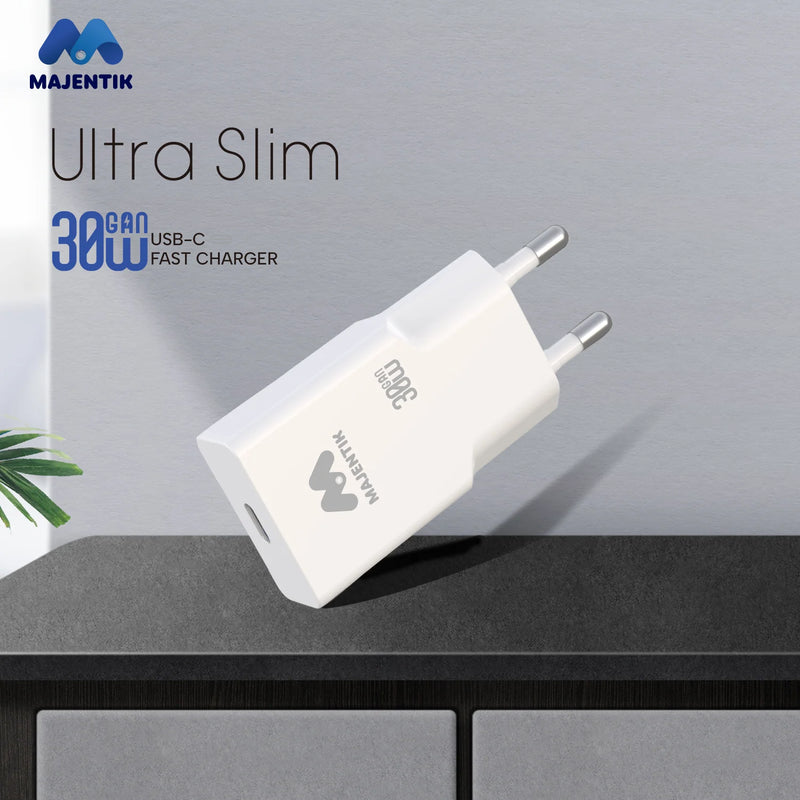 Majentik MC-008 Ultra Slim 30W GaN USB-C Fast Charger – Compact PPS Wall Charger