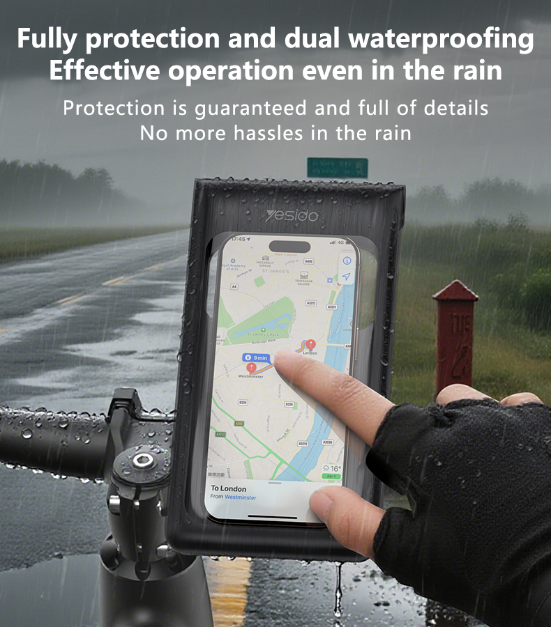 Yesido C333 Bike & Motorcycle Phone Holder - Waterproof & 360° Rotation