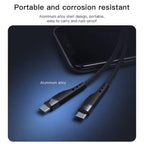 Yesido CA116 60W PD Fast USB-C to USB-C Cable – 3m Ultra-Long Braided Nylon & Aluminum Alloy Connectors (Black)