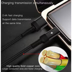 Yesido CA28 Intelligent Lightning Data Cable – 1.2m Auto-Disconnect Technology with Cotton Braided Armor & Metal Shell (2.4A Max)
