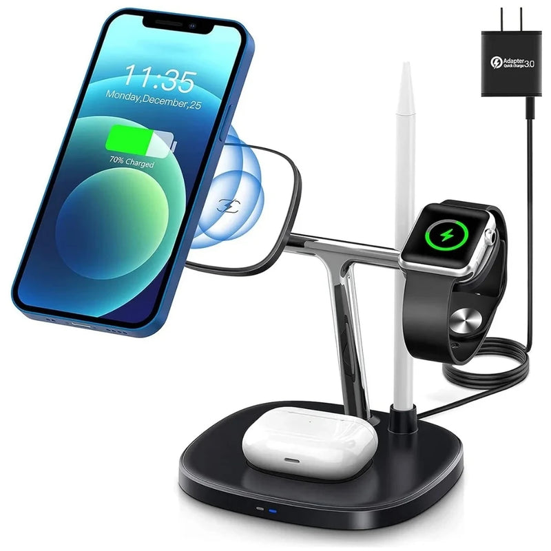 Yesido DS12 15W 4-in-1 Magnetic Wireless Charging Station for Phone, Watch & Earbuds
