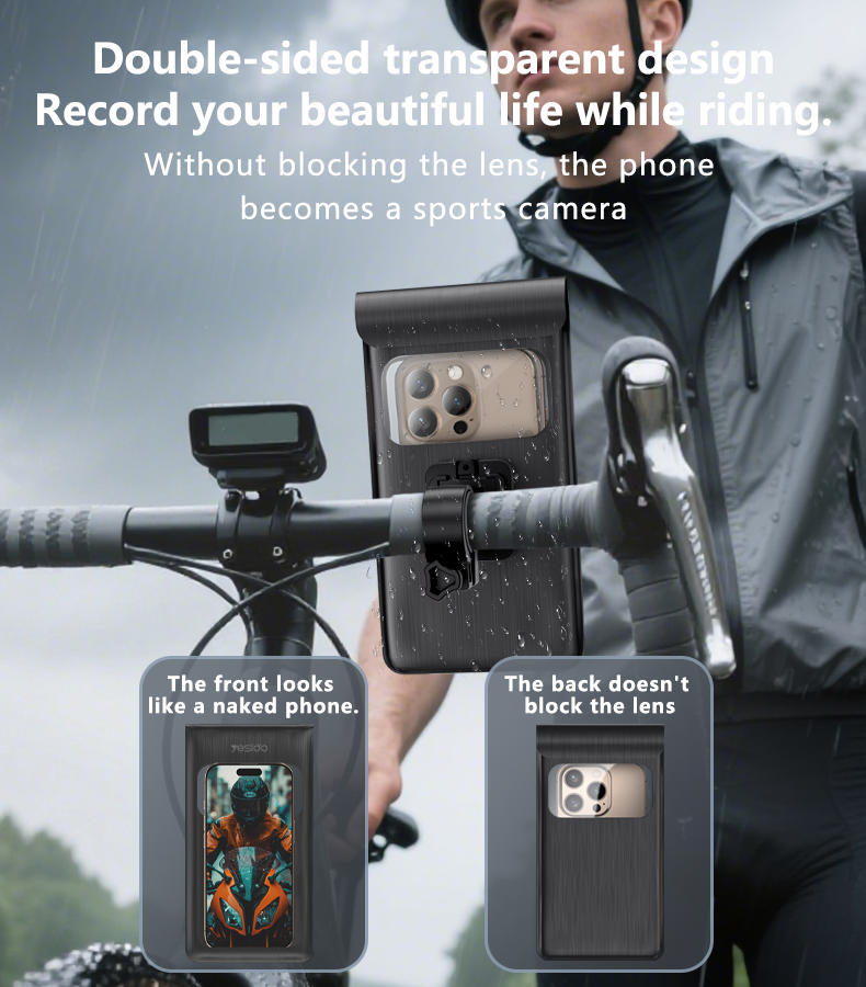 Yesido C333 Bike & Motorcycle Phone Holder - Waterproof & 360° Rotation