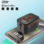 Majentik MC-013 Universal Travel Adapter – 5-Port Fast Charging Adapter with Universal AC Socket