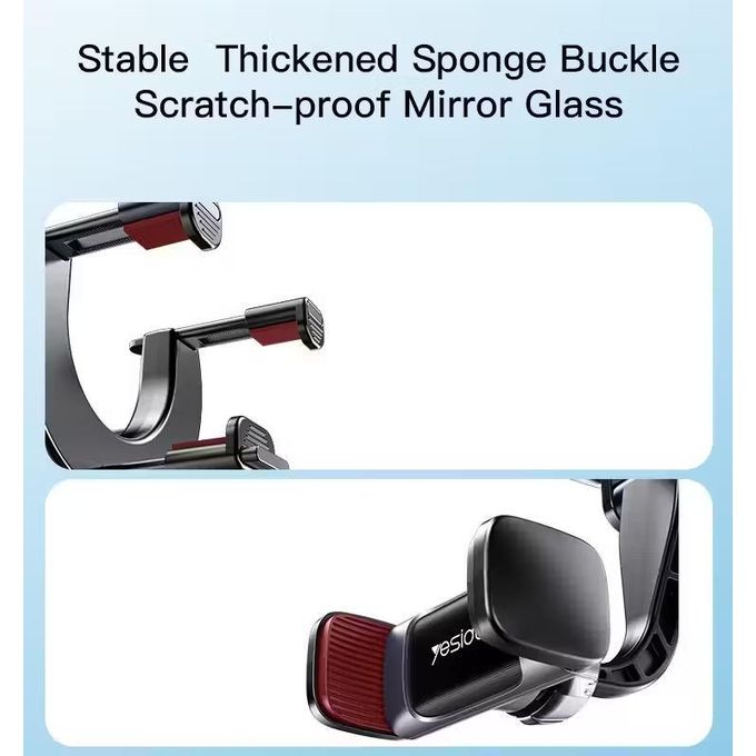 Yesido C193 Rearview Mirror Phone Holder with 450 Degree Rotation ABS and Metal
