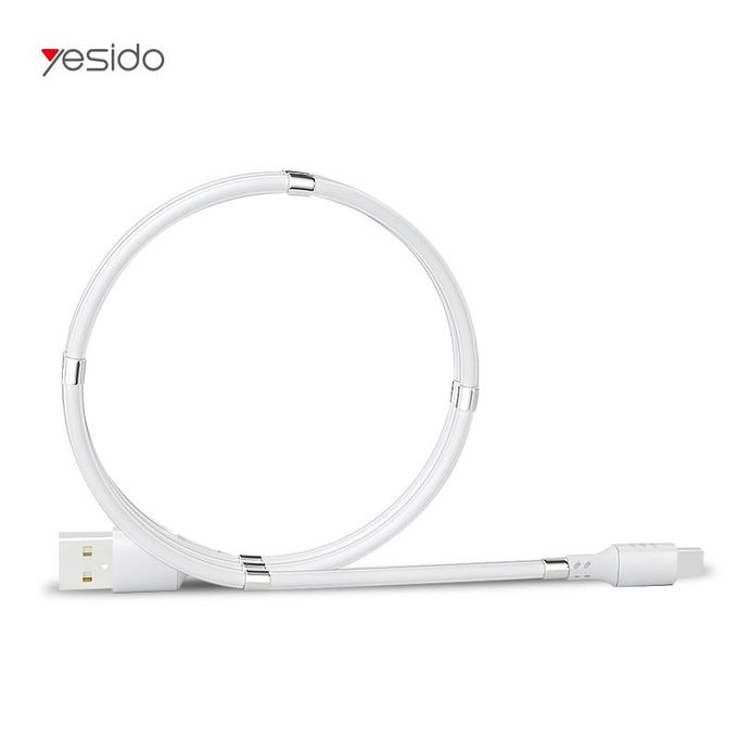 Yesido CA61 Magnetic Coil Micro USB Fast Charging Data Cable – 1m Self-Organizing & Tangle-Free Design (2.4A Max)