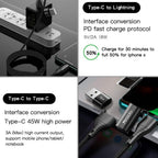 Yesido CA59 4-in-1 Multi-Connector Fast Charging Cable – 1.2m Heavy-Duty Cotton Braided Armor with Metal Shells (60W Power Delivery)