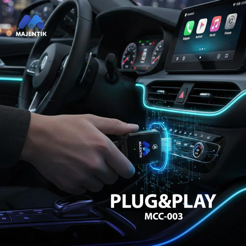 Majentik MCC-003 Wireless CarPlay Adapter – Factory Wired to Wireless CarPlay Converter with Bluetooth & WiFi