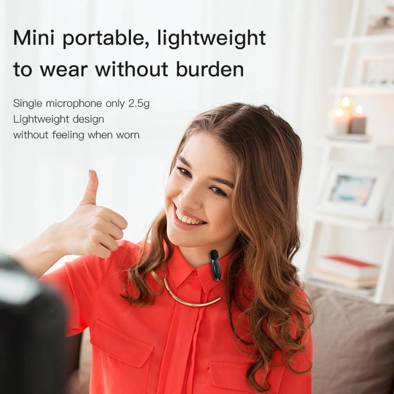 Yesido KR14 Low-latency Wireless Lavalier Dual Microphone with Lightning Receiver for iPhone & iPad – 360° Omnidirectional Noise Reduction