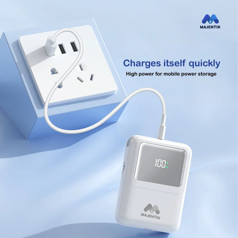 Majentik MJ-28 Magnetic Power Bank 10000mAh – Wireless Power Bank with Digital Display