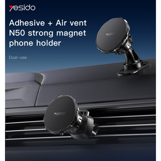 Yesido C153 2-in-1 Round Magnetic Car Holder Set for Dashboard and Air Vent