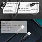 Yesido CA55 Type-C to Type-C Fast Charging Data Cable – 1.2m Heavy-Duty Cotton & Nylon Braided Armor with Metal Shells (45W / 3A Max)