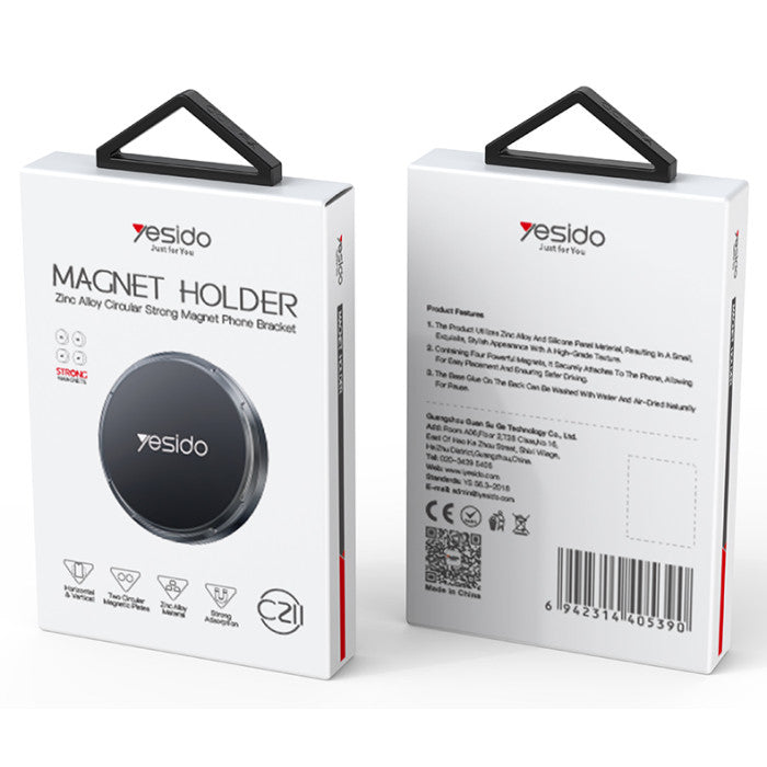 Yesido C211 Round Magnetic Phone Holder Durable Zinc Alloy with Strong Suction