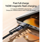 Yesido CA197 2-in-1 Charging Cable – 240W Type-C & 140W Magnetic Charging for MacBook (2 Meters)