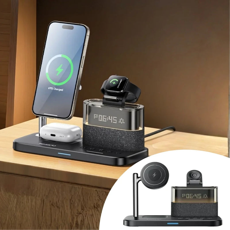 Yesido DS37 25W 6-in-1 Magnetic Wireless Charging Station with RGB Light