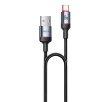 Yesido CA129C 18W USB-A to USB-C Cable – 1.2m 3-Step Molded Braided Nylon & Aluminum Alloy Connectors (3A)