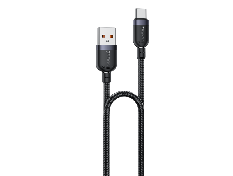 Yesido CA132C 18W USB-A to USB-C Fast Charging Cable – 1.2m Braided Nylon & Aluminum Alloy Connectors (3A)