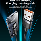 Yesido CA133C 18W Long USB-A to USB-C Cable – 2m Braided Nylon & Aluminum Alloy Connectors (3A)
