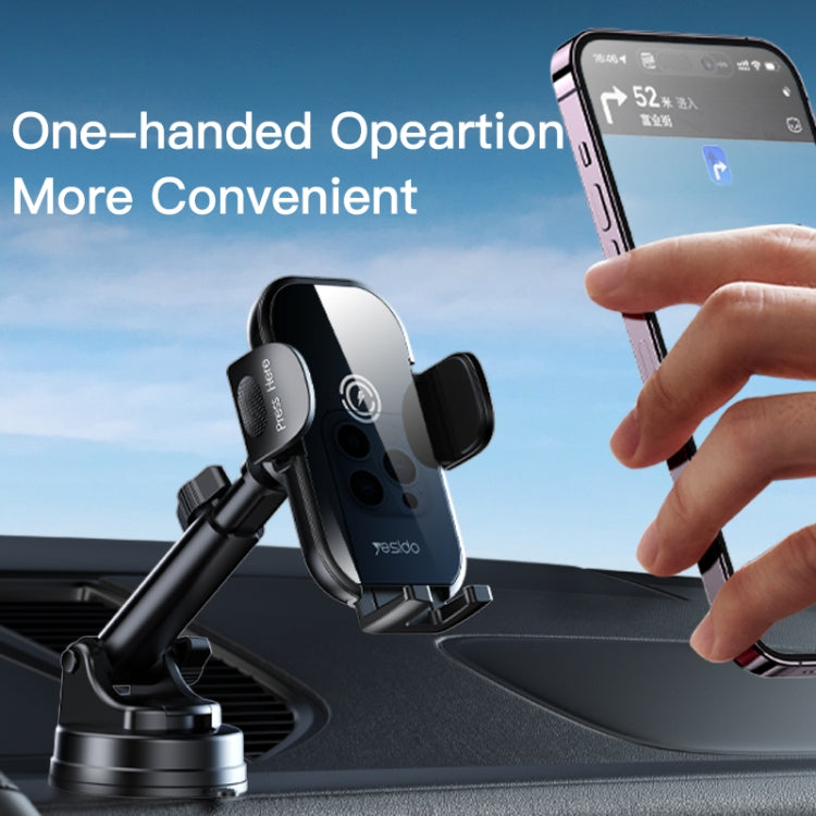 Yesido C197 15W Fast Wireless Charging Holder Set with Suction Base and Air Vent Clip