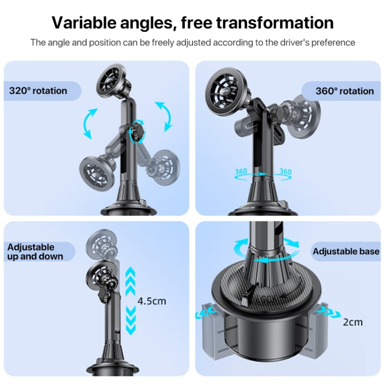 Yesido C200 MagSafe Magnetic Car Cup Holder Mount with Telescopic Arm