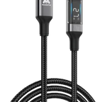 Majentik CL-020-L 27W Type-C to Lightning Fast Charging Cable with Digital Display & Auto Power-Off – Black (100cm)