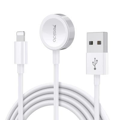Yesido CA70 2-in-1 Charging Cable – Smart Magnetic Wireless Charger for Apple Watch & 2.4A Lightning Cable with Imported IC Chip