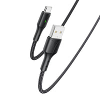 Yesido CA98 C Smart LED Display Type-C Data Cable – 2m Heavy-Duty PP+PVC Braided Shielding with 2.4A Fast Charging