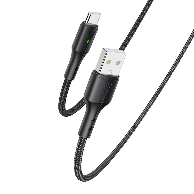 Yesido CA98 C Smart LED Display Type-C Data Cable – 2m Heavy-Duty PP+PVC Braided Shielding with 2.4A Fast Charging