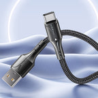 Yesido CA98 C Smart LED Display Type-C Data Cable – 2m Heavy-Duty PP+PVC Braided Shielding with 2.4A Fast Charging