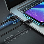 Yesido CA105 Micro USB Fast Charging Data Cable – 1.2m Ultra-Durable PVC Armor with Integrated Reinforced Joints (2.4A / 480Mbps)