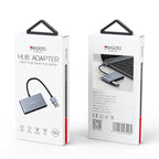 Yesido HB12 4-in-1 USB Hub Adapter – Aluminum Alloy Splitter with Quad USB 2.0 Ports, 480Mbps High-Speed Data Transfer & Plug and Play