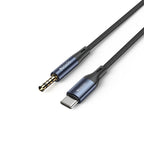 Yesido YAU42 Type-C to 3.5mm Aux Audio Cable – Integrated TC Digital Chip, Heavy-Duty 3.48-Braided Nylon Wire & Gold-Plated Jack Supporting High-Definition Voice Calls (Gun Gray)