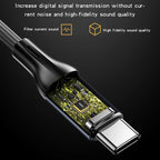 Yesido YAU42 Type-C to 3.5mm Aux Audio Cable – Integrated TC Digital Chip, Heavy-Duty 3.48-Braided Nylon Wire & Gold-Plated Jack Supporting High-Definition Voice Calls (Gun Gray)
