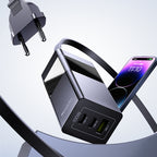 Yesido YC58 100W GaN Desktop Charger – 3 Ports (2x Type-C + USB) with Integrated AC Socket
