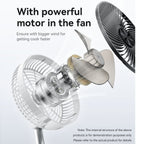 Yesido YF11 Smart Folding & Retractable Fan – 6000mAh Large Battery, Remote Control Oscillating Head, 3-Blade 5W Telescopic Fan