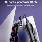 Yesido Y65 Super Fast Car Charger 118W – PD 100W Type-C + QC 18W USB Output
