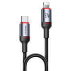 Yesido CA182 Type-C to Lightning PD 27W Fast Charging Data Cable – 1.2m Heavy-Duty 48-Braided Yarn Wire with Aluminum Alloy Shell & 3A Max Output