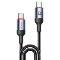 Yesido CA183 60W 3A USB-C to USB-C Charging & Data Cable – 2m Durable Braided Design (Black)