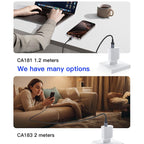 Yesido CA183 60W 3A USB-C to USB-C Charging & Data Cable – 2m Durable Braided Design (Black)